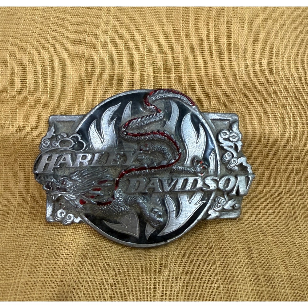 Vintage 1989 Harley Davidson Dragon Belt Buckle Siskiyou F-88 Made in USA Pewter